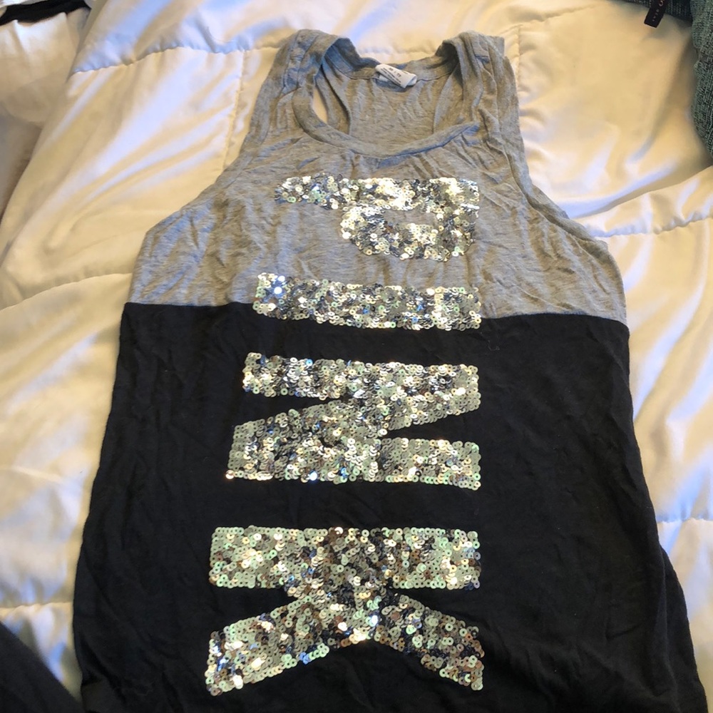 Pink sequin tank top